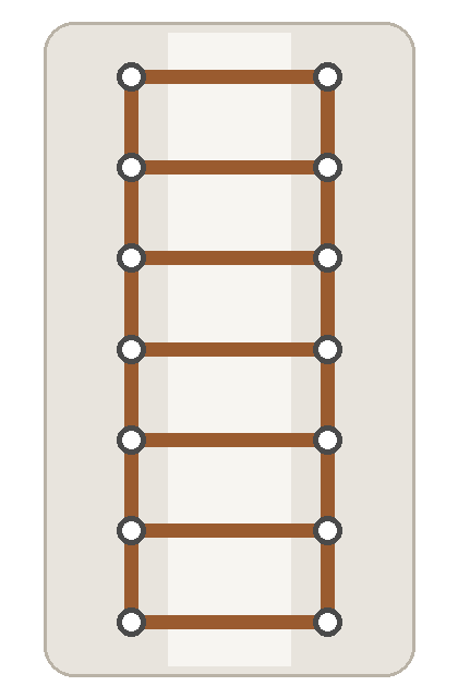 Ladder lacing diagram showing vertical side segments and horizontal rungs
