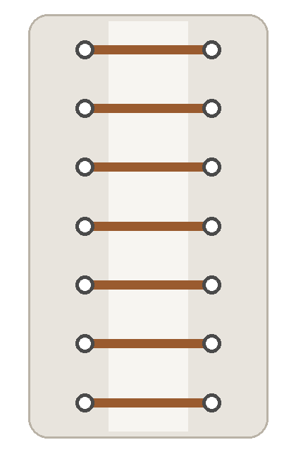 Straight bar lacing diagram showing horizontal bars with no visible diagonal crossings